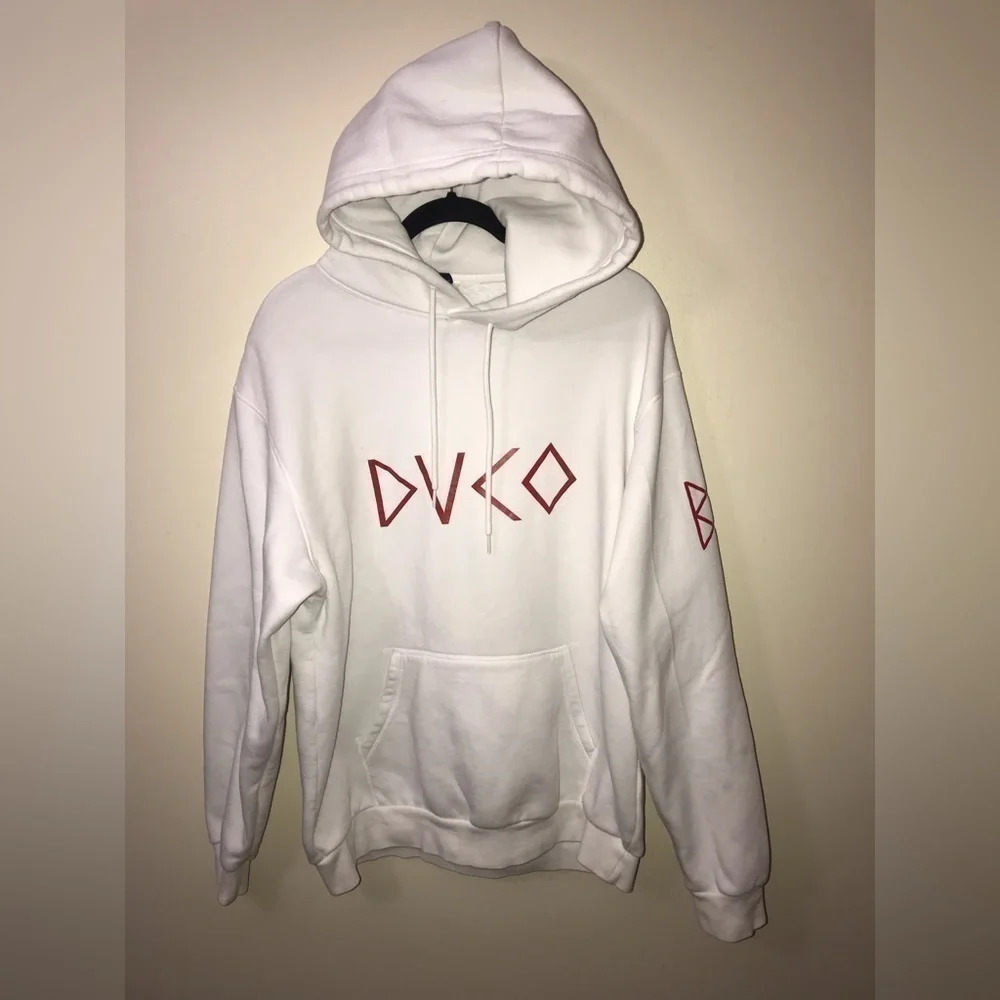 DIVIDED Mens Cotton Blend Soft White Printed Graphic Hoodie Sweatshirt Size M